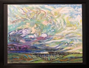 Coulee Crossing 11 X 14 Pastel On Canvas Board Mounted 13 X 17 Frame